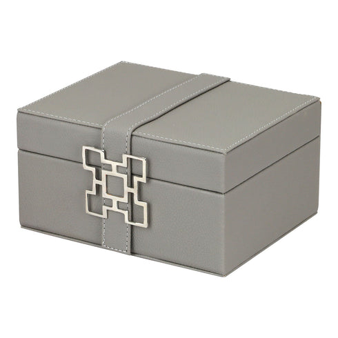Grey Leather Box Set Geo